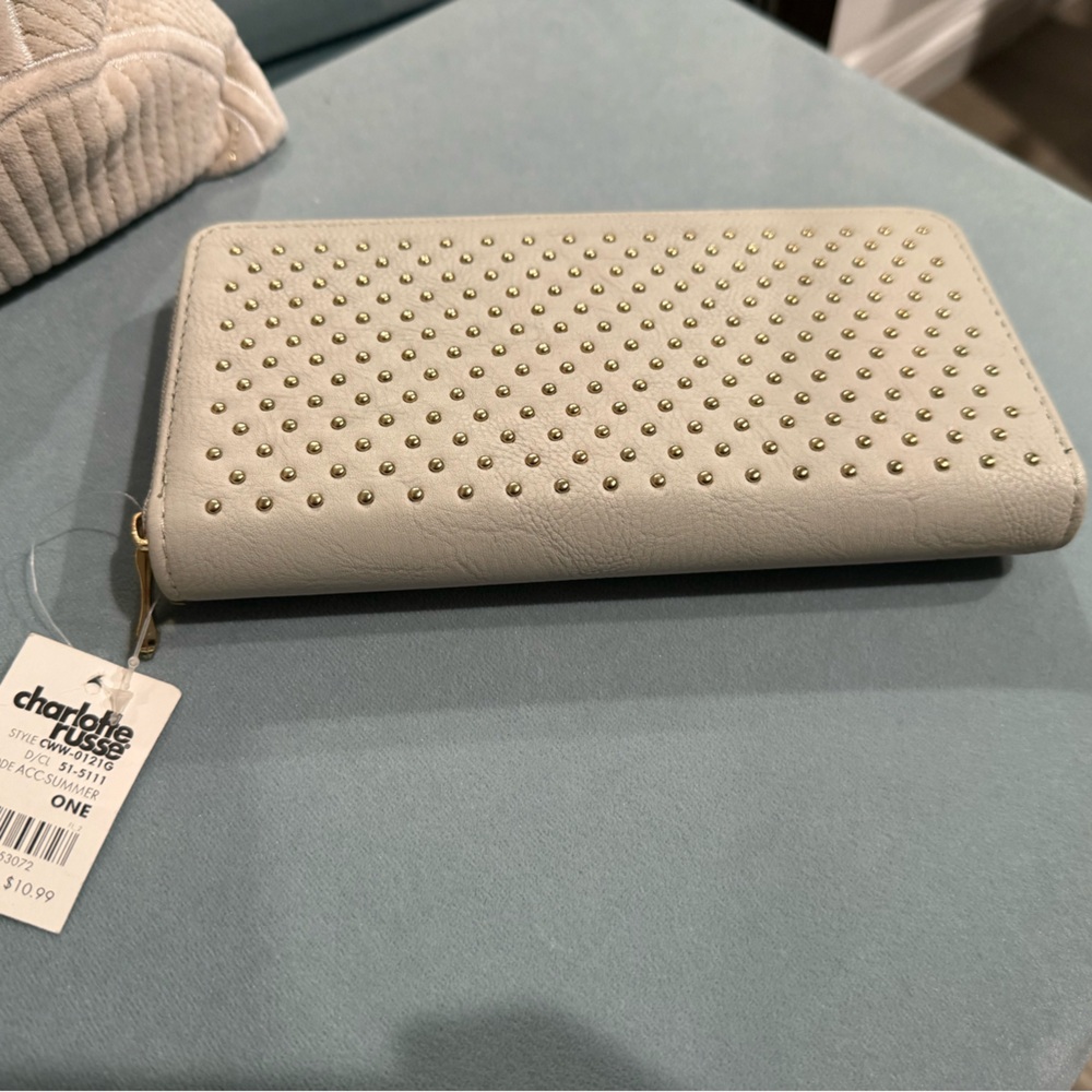 Charlotte Russe Gray Metal Studded Wallet